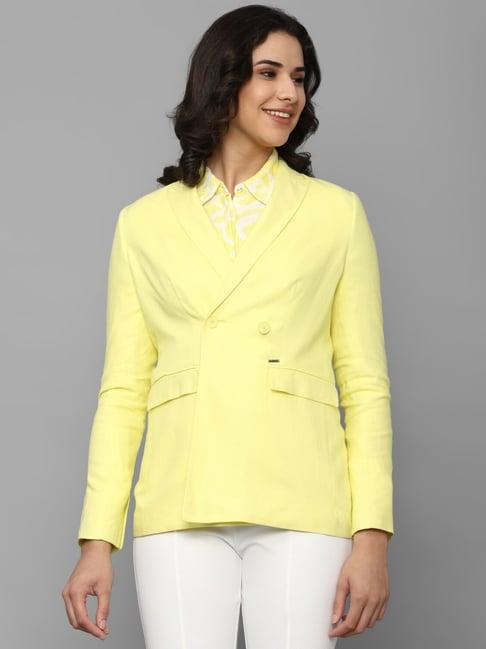 allen solly yellow regular fit blazer