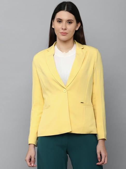 allen solly yellow regular fit blazer