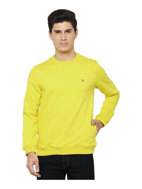 allen solly yellow regular fit sweatshirt