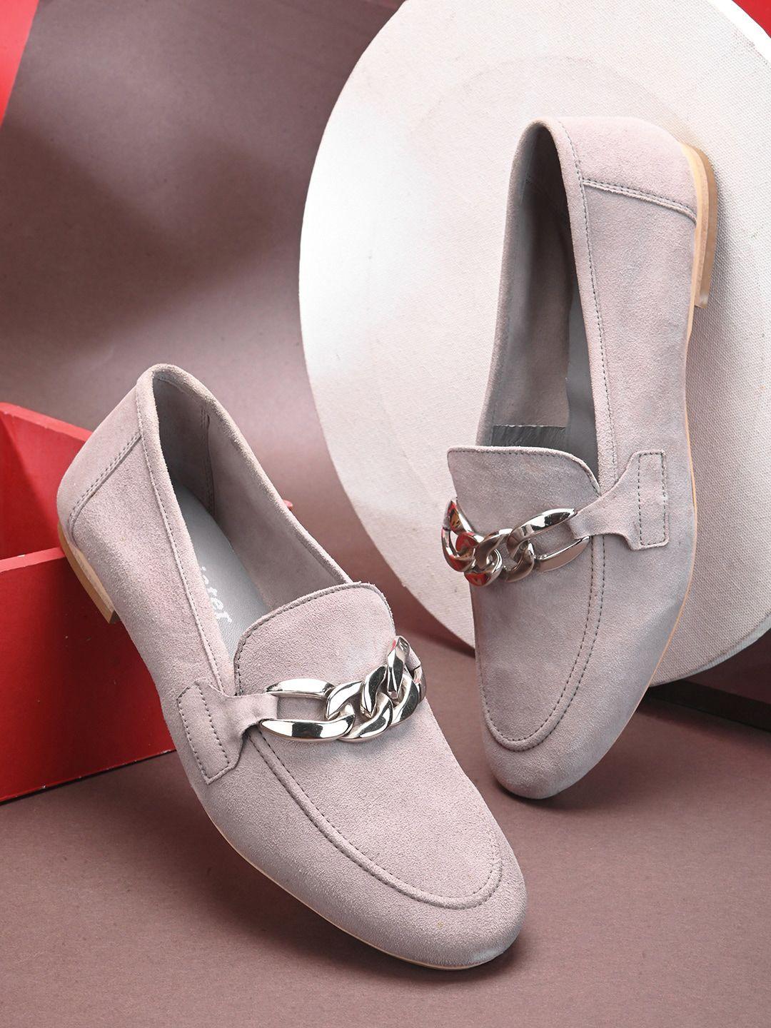 alleviater buckle embellished leather ballerinas