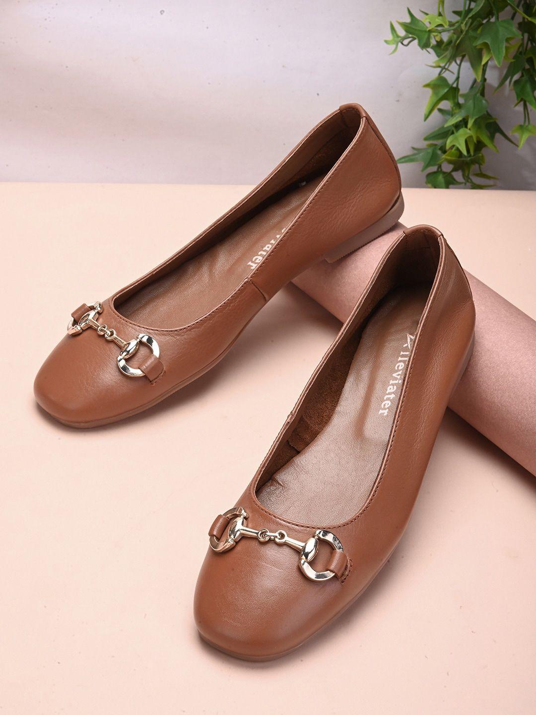 alleviater buckled leather ballerinas