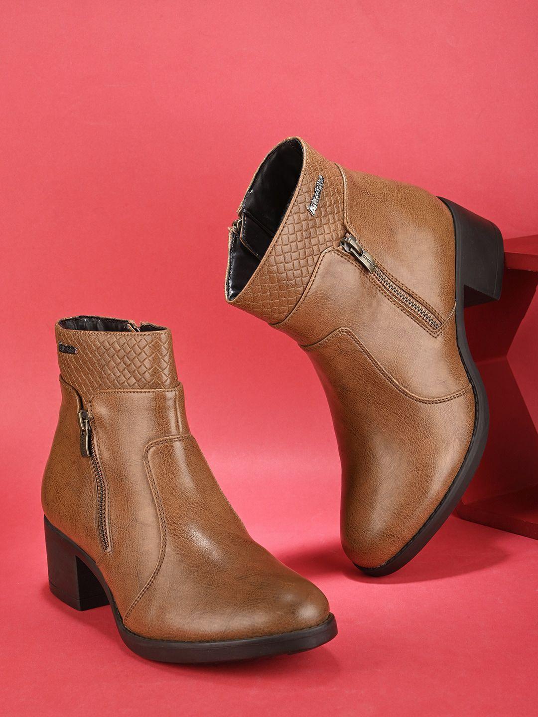 alleviater women block heeled mid calf length regular boots