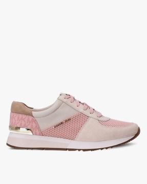 allie stride mixed-media trainer shoes