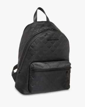 allover logo backpack with front compartment