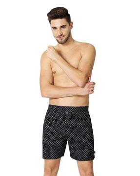 allover print & side pocket boxer shorts