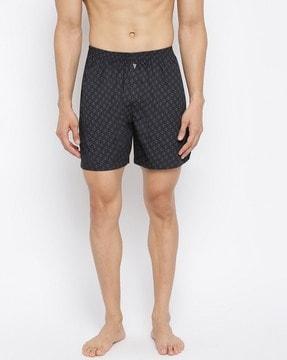 allover print & side pocket boxer shorts