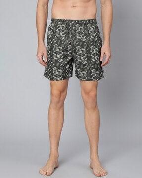 allover print & side pocket boxer shorts