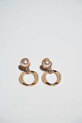 alloy pearl push & slide clasp women's earrings