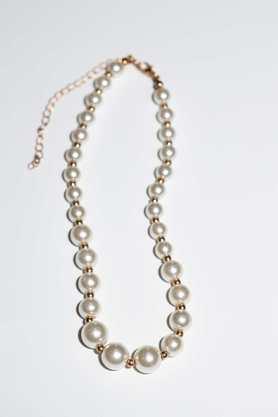 alloy pearl push button clasp women's chains