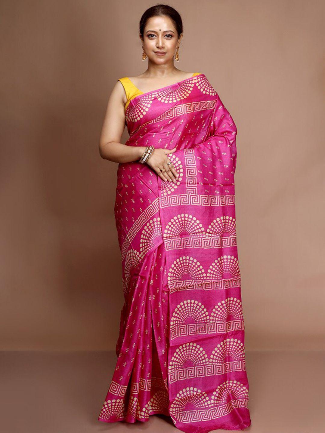 allsilks floral printed art silk saree
