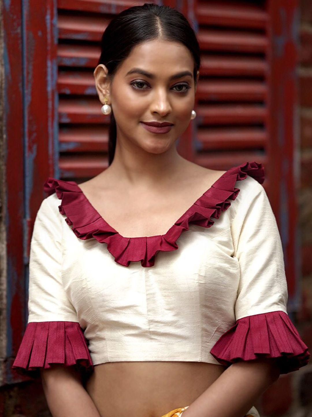 allsilks silk padded designer  saree blouse