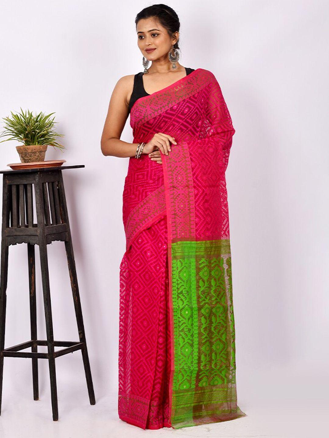 allsilks woven design art silk taant saree