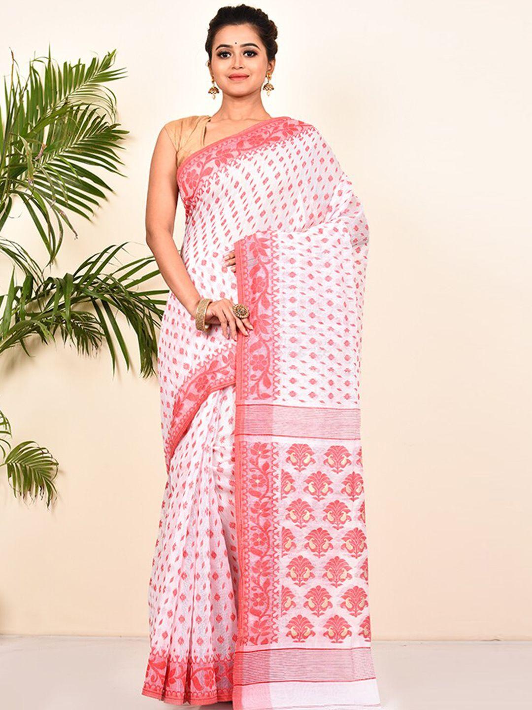 allsilks woven design pure cotton taant saree