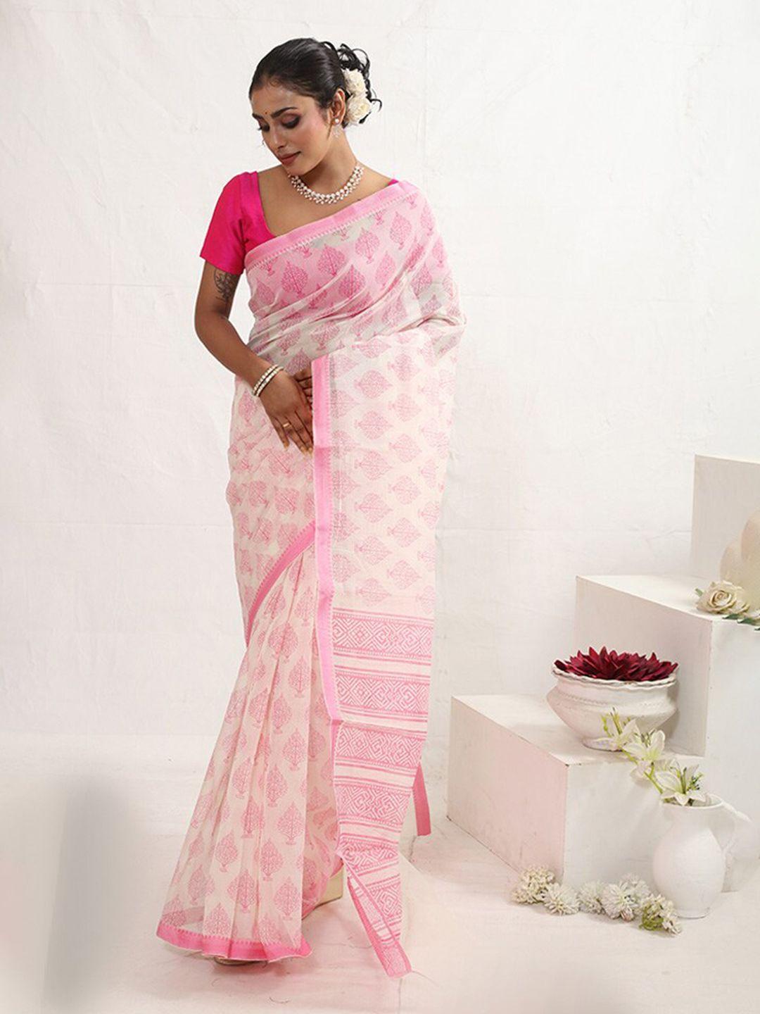 allsilks ethnic motifs printed pure cotton saree