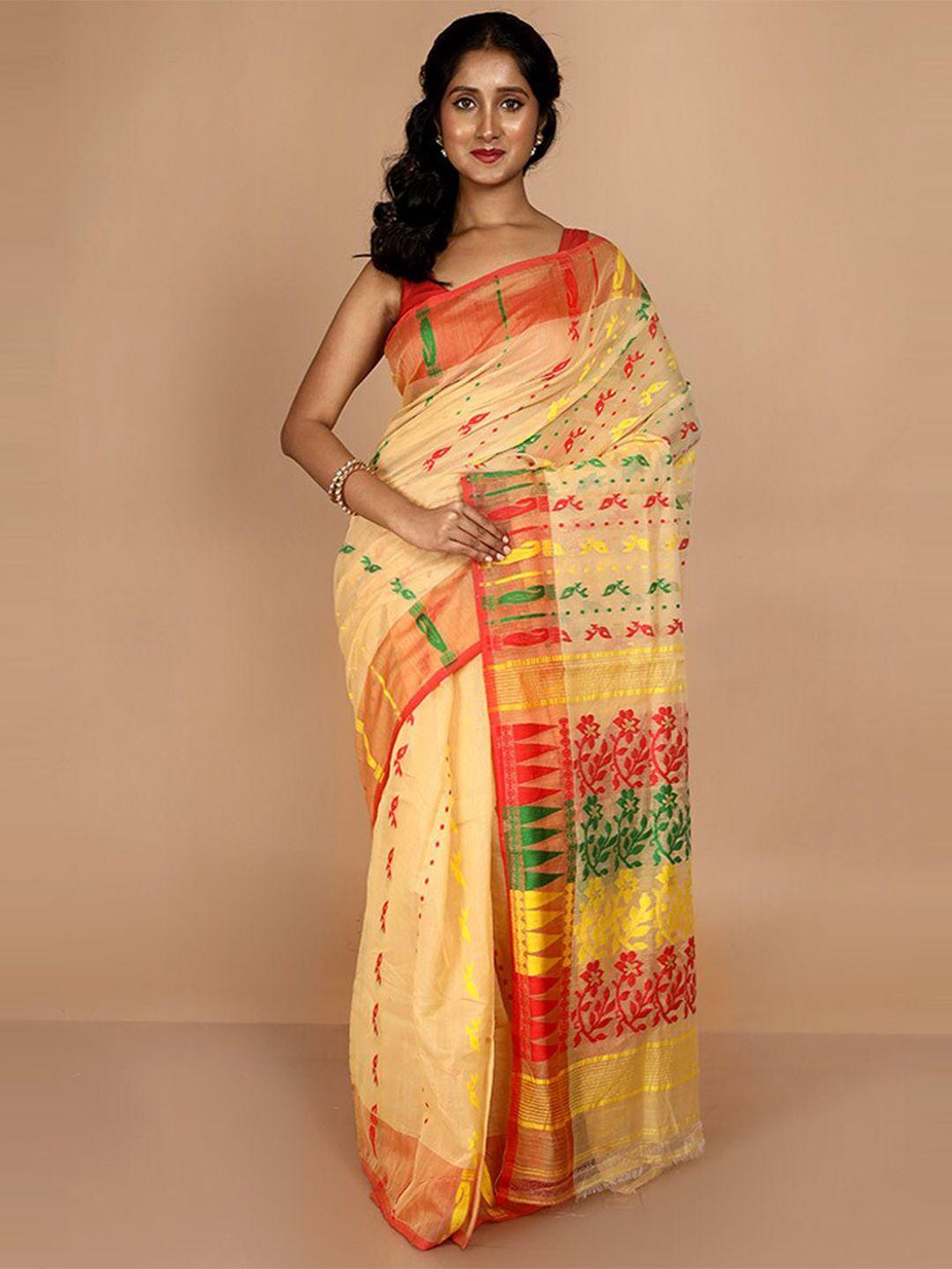 allsilks ethnic motifs woven design taant saree