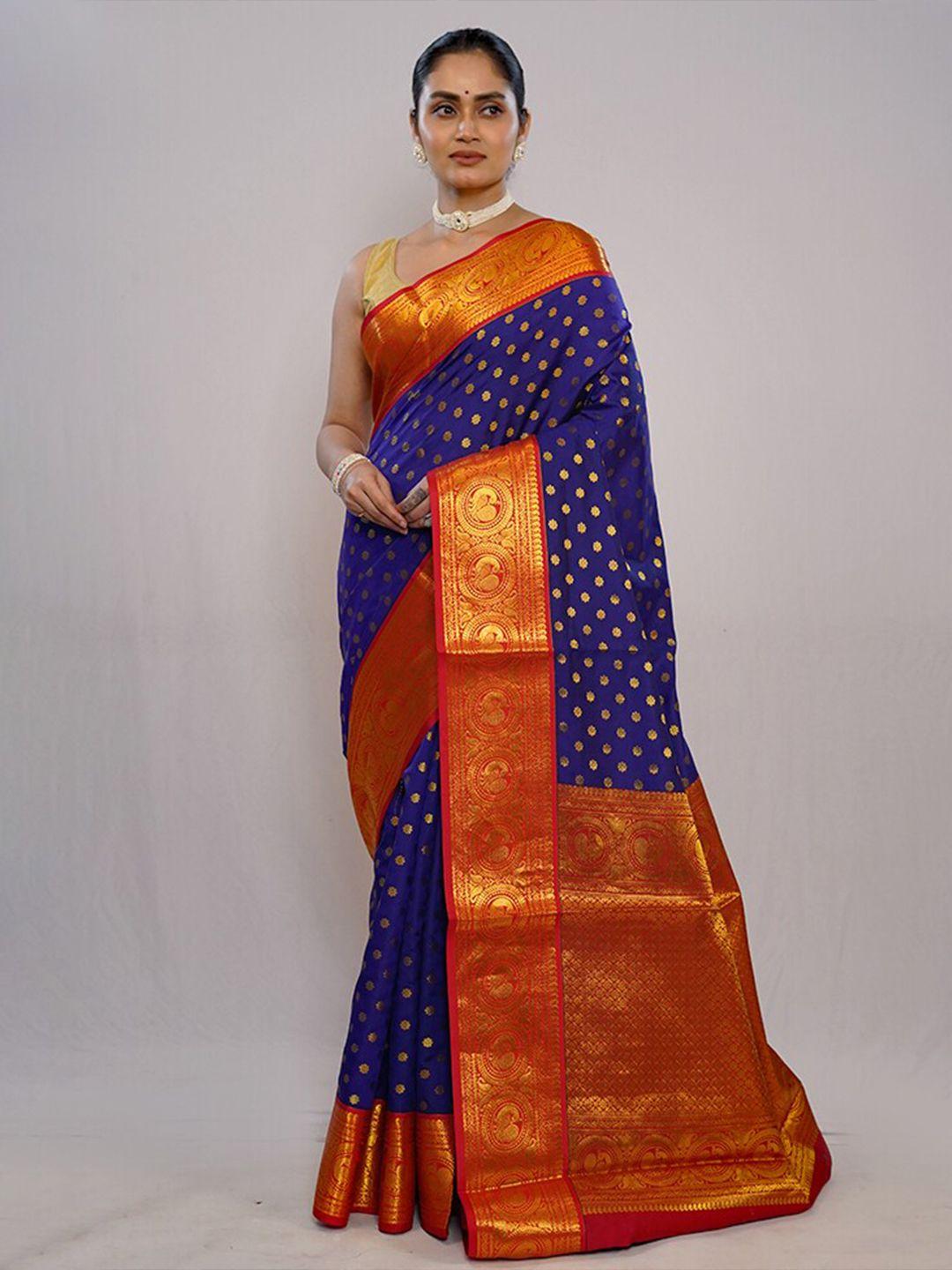 allsilks ethnic motifs woven design zari detailed pure silk saree