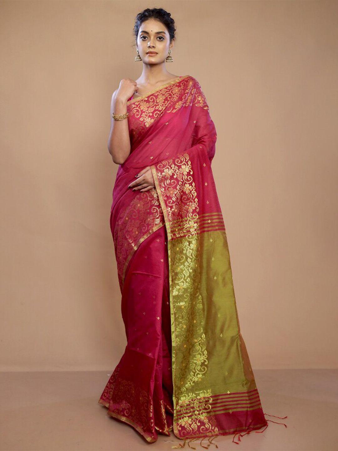 allsilks ethnic motifs woven design zari pure silk saree