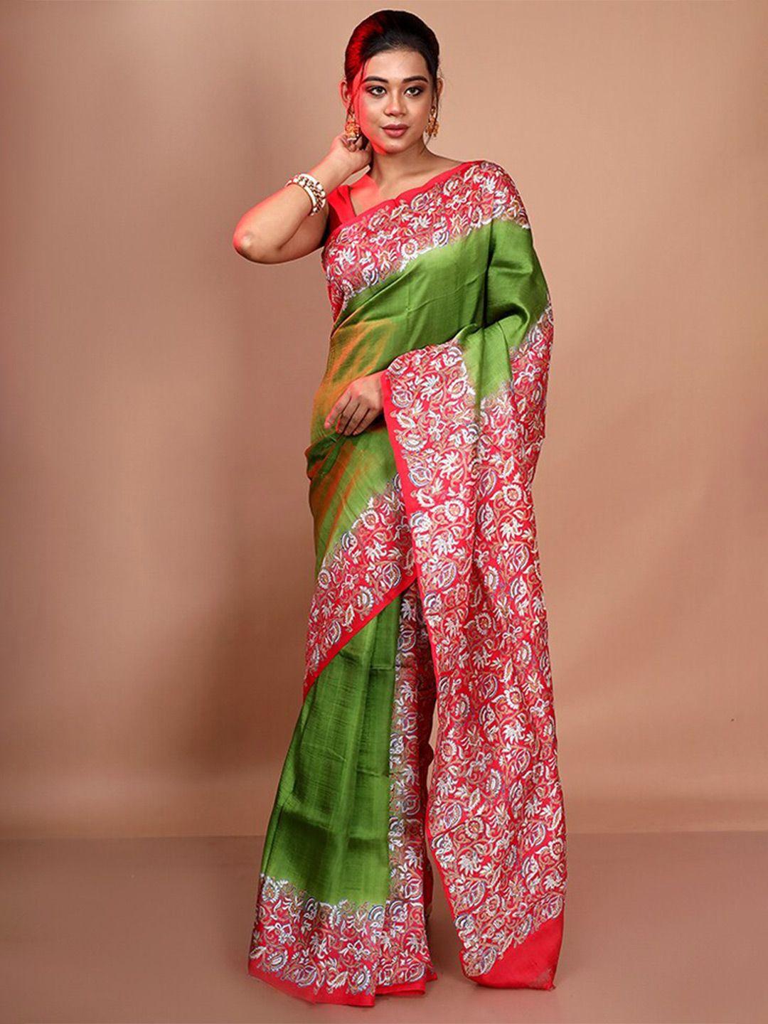 allsilks floral printed pure silk saree