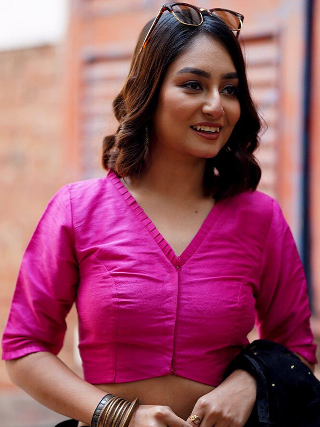 allsilks v-neck designer saree blouse