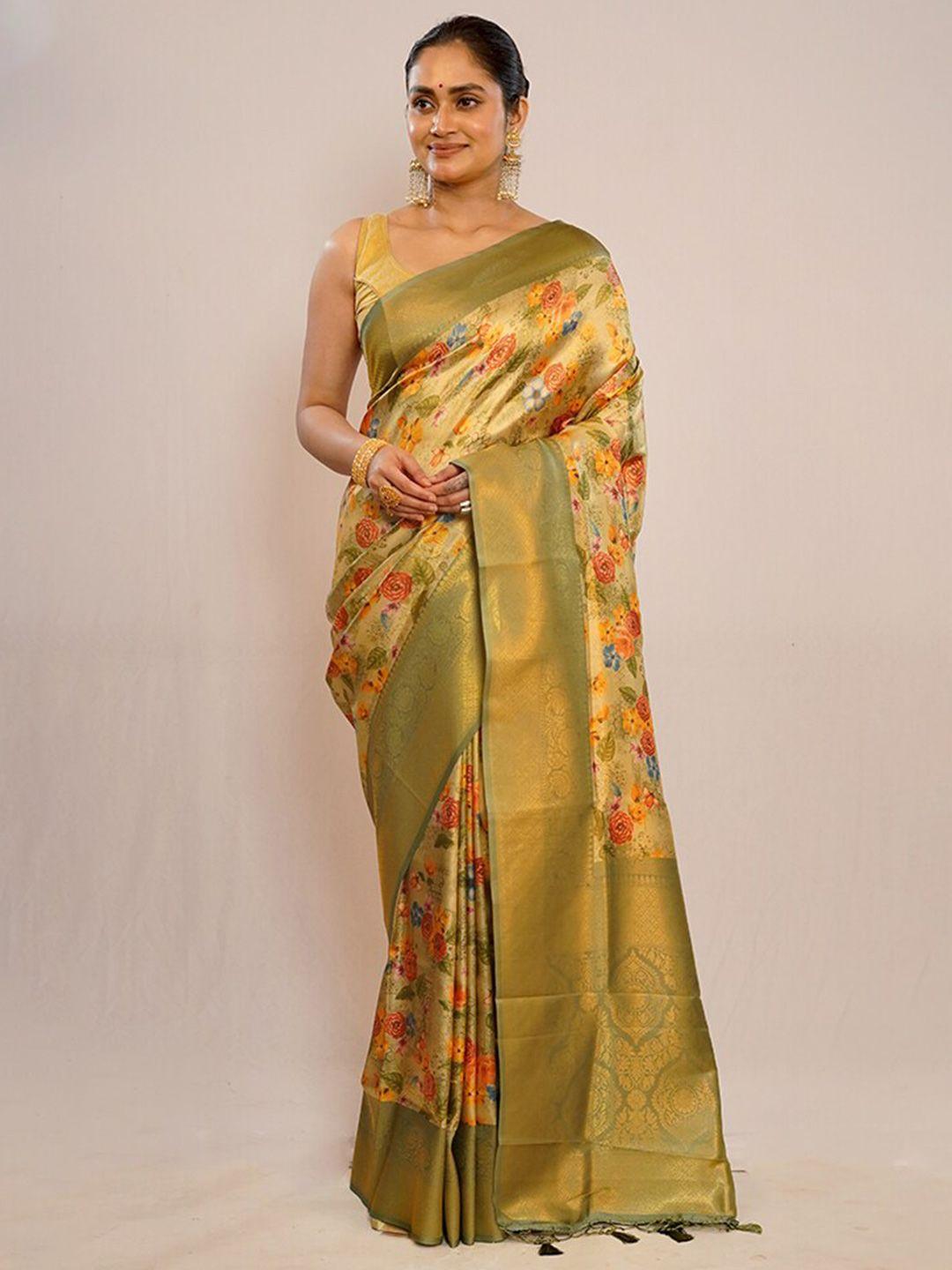 allsilks woven design floral pure silk banarasi saree