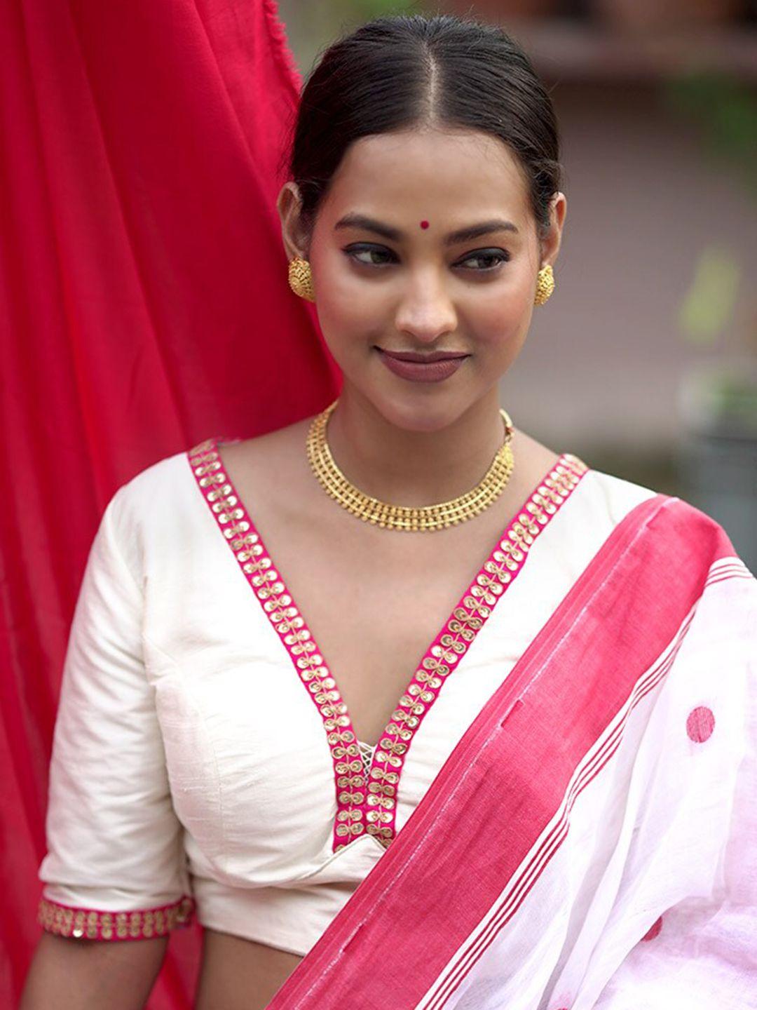 allsilks zari-worked padded saree blouse