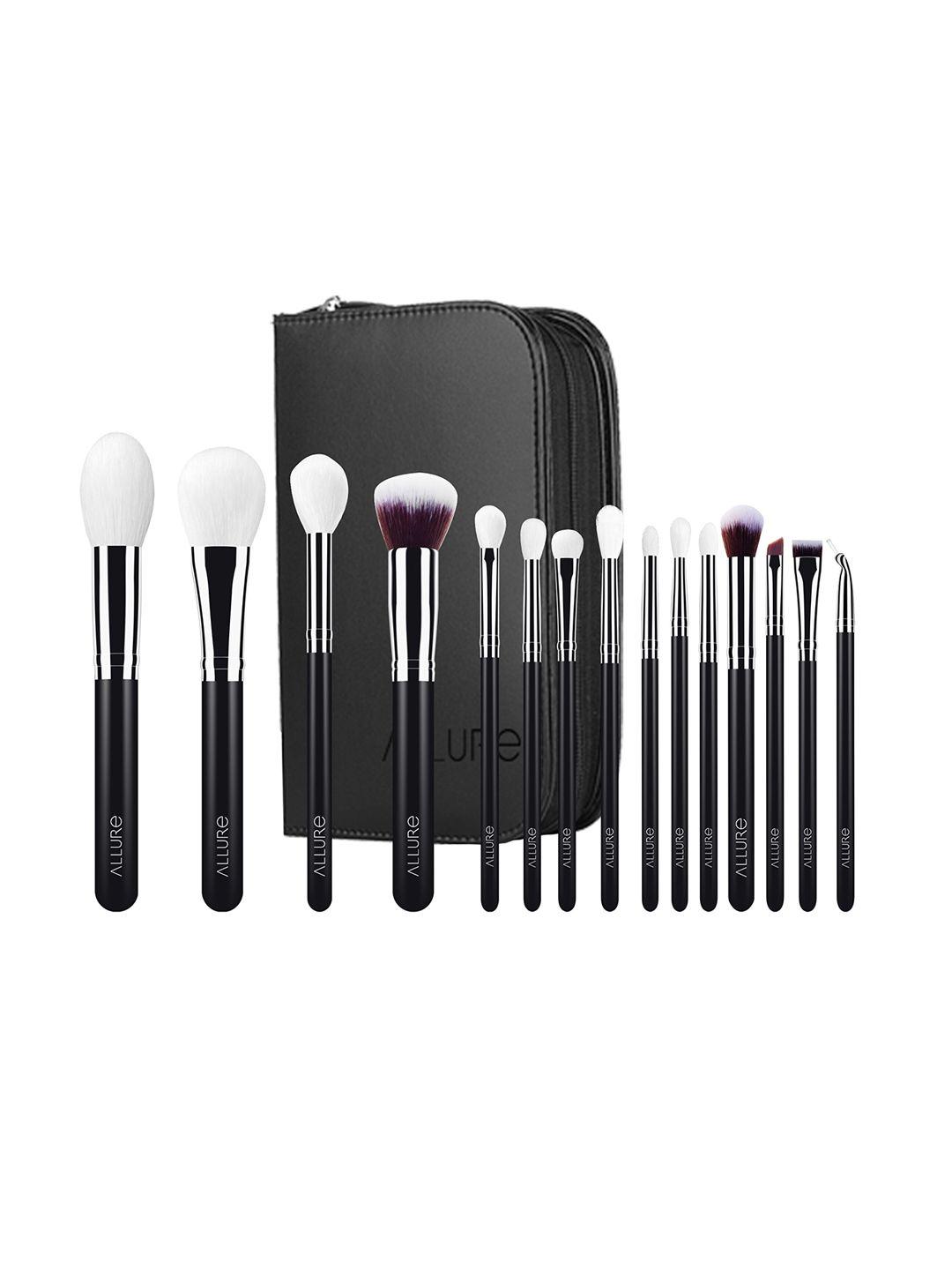 allure black set of 15 goat hair brushes