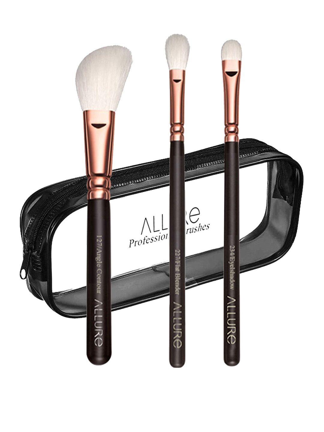 allure essential trio brush set with travel pouch