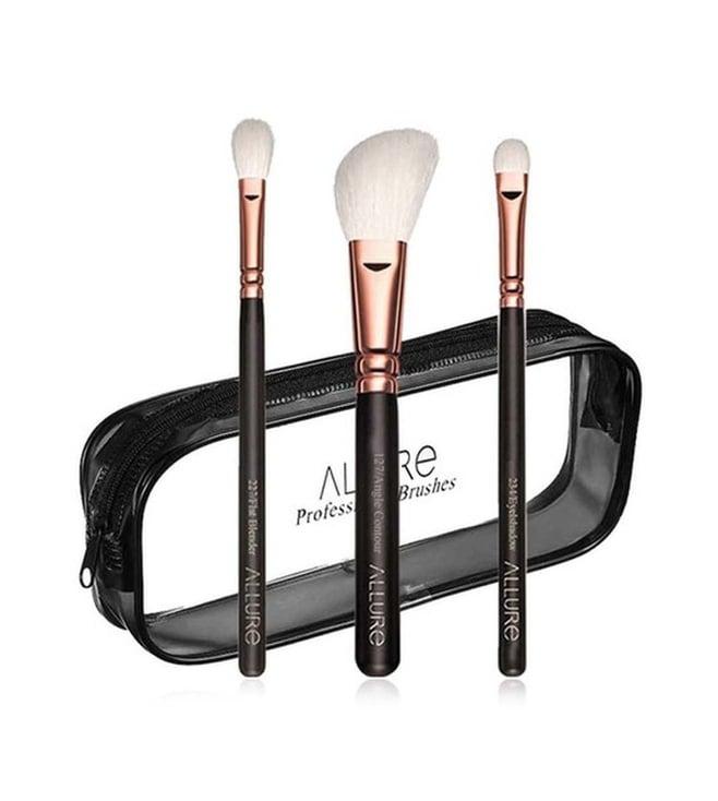 allure essential trio brush set with travel pouch