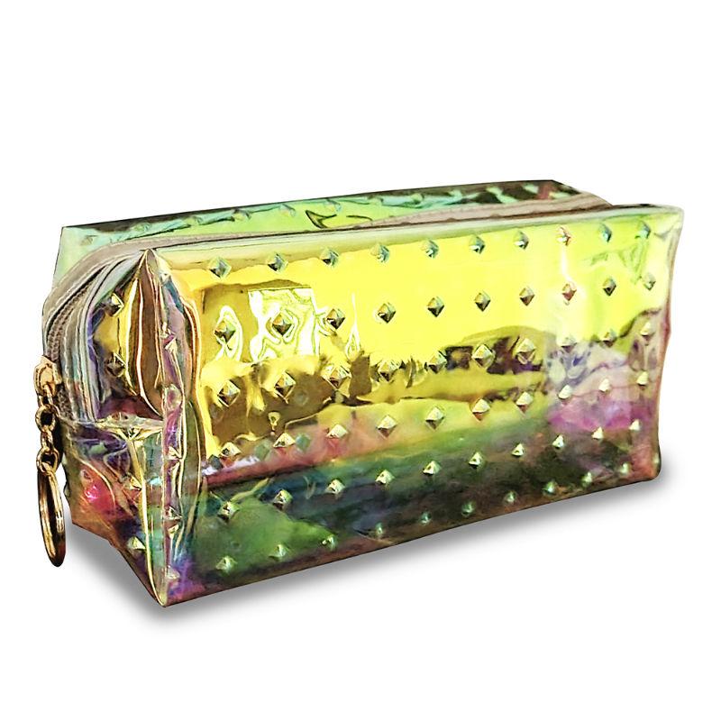 allure shiny pvc cosmetic pouch - diamond