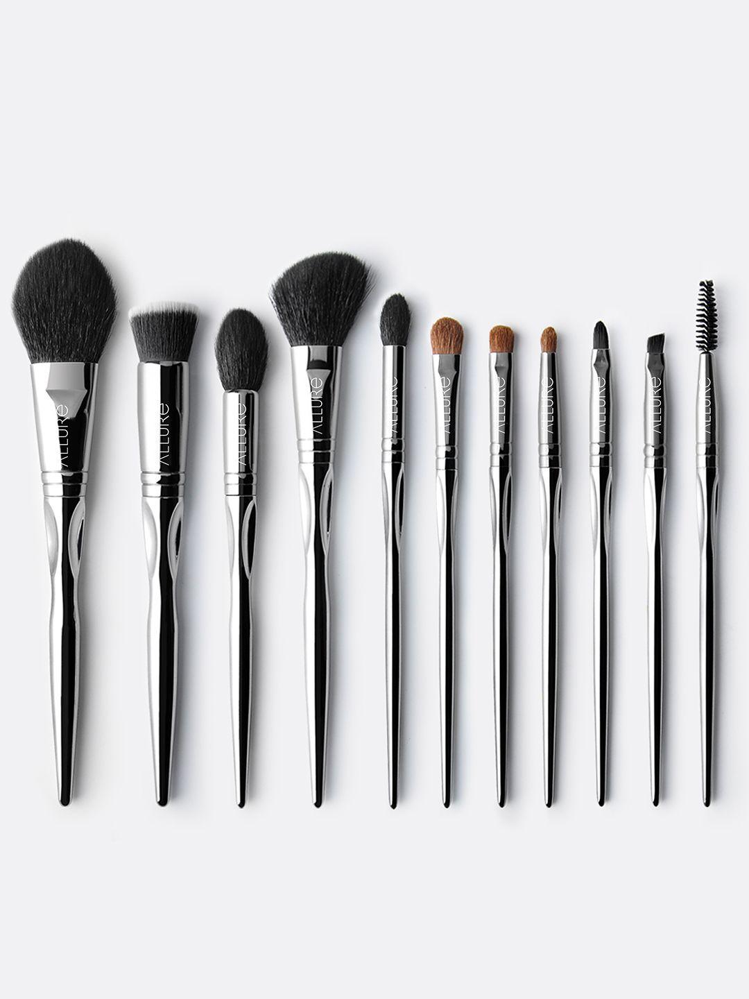 allure silver set of 11 makeup brush