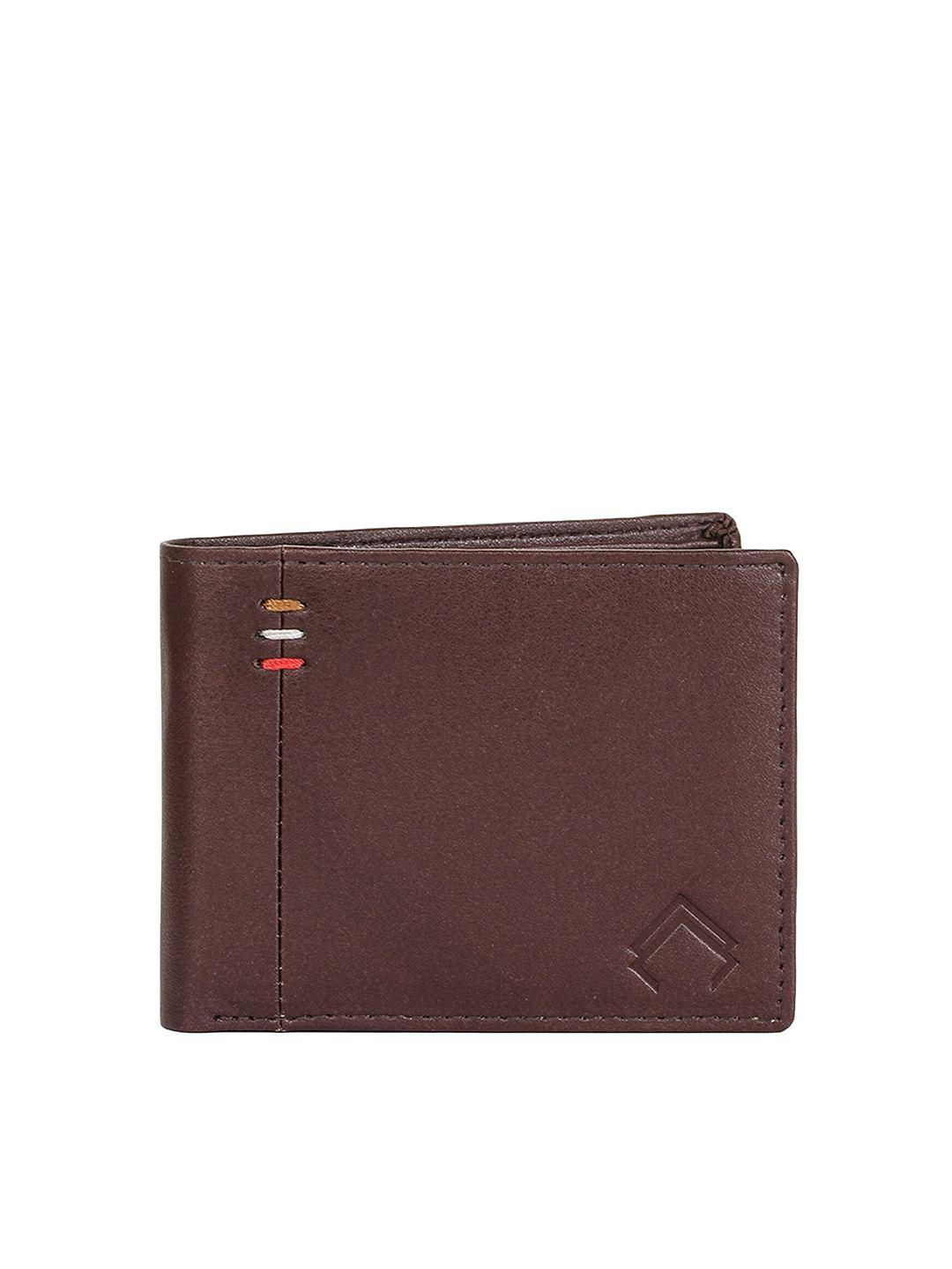 ally carter men brown pu two fold wallet