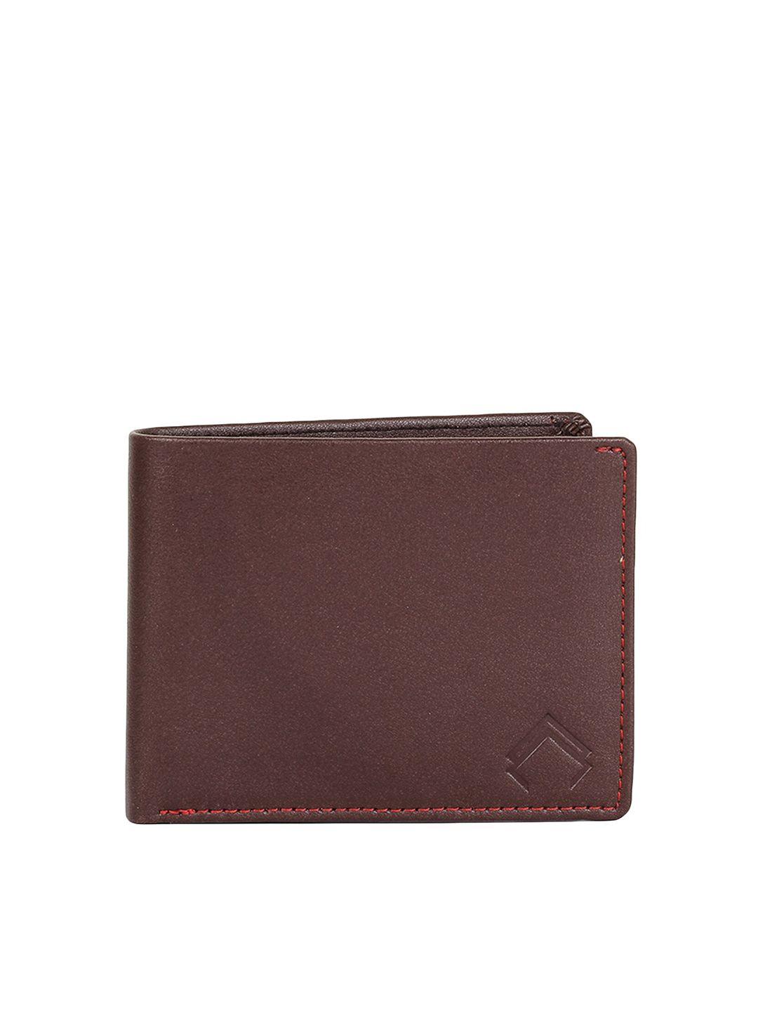 ally carter men brown pu two fold wallet