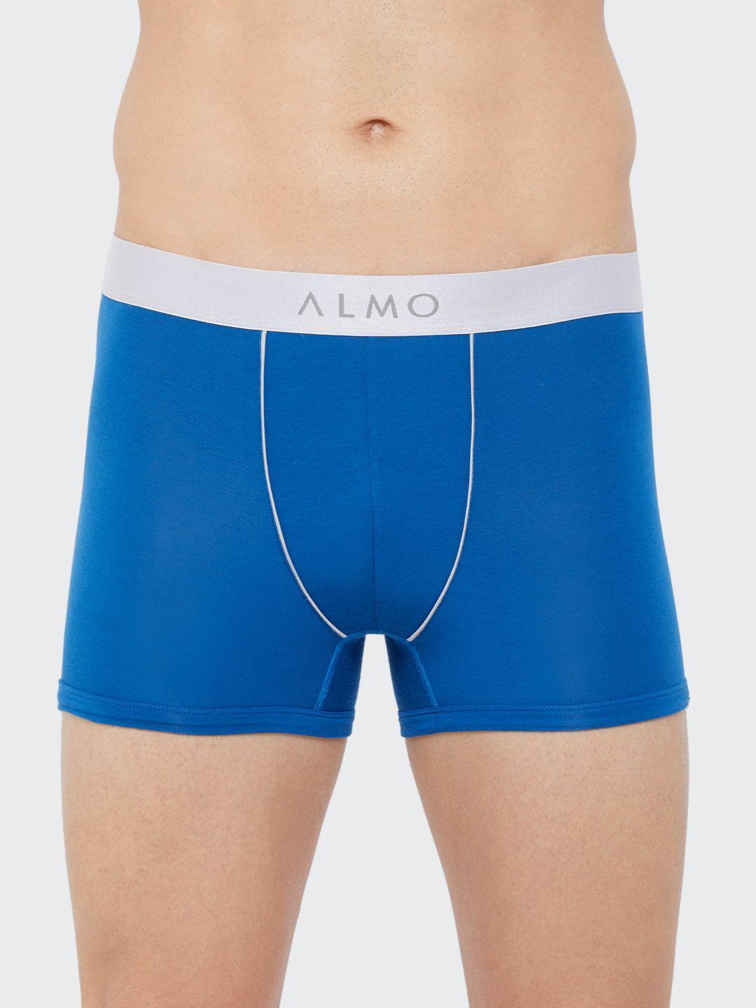 almo wear men blue solid slim-fit dario classic short trunks fabio-t-107