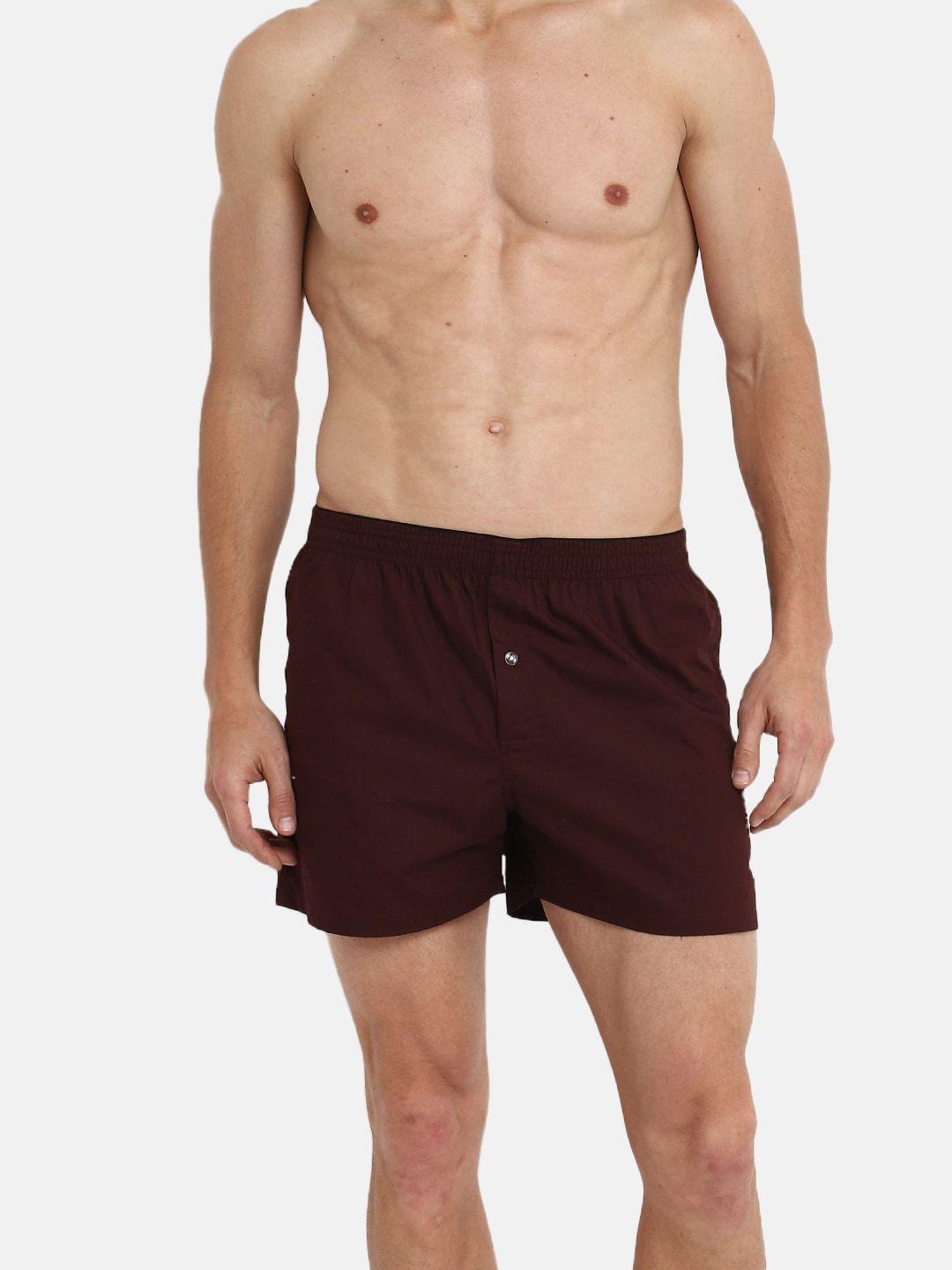 almo wear men maroon cotton inner boxers b002-s-123