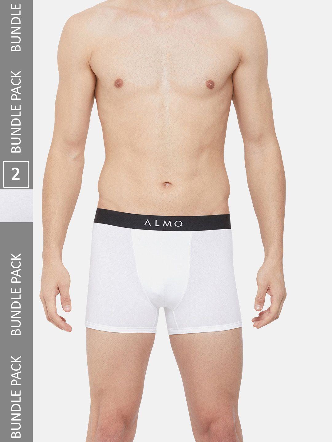 almo wear men pack of 2 4-way stretch anti-microbial finish trunks
