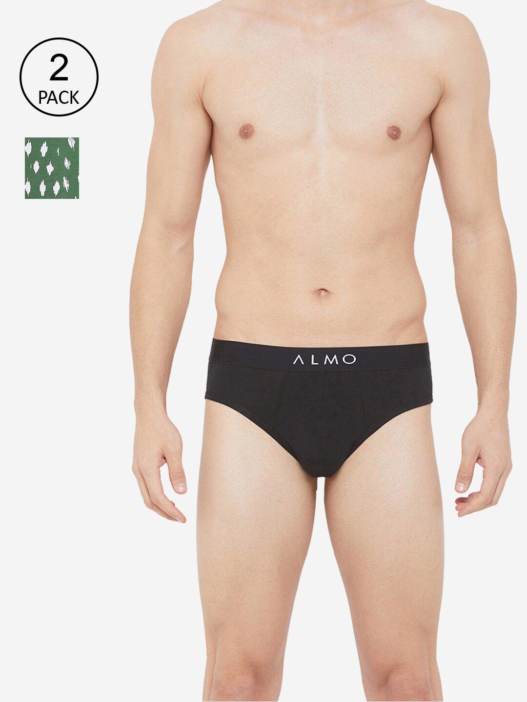 almo wear men pack of 2 assorted organic cotton slim-fit basic briefs