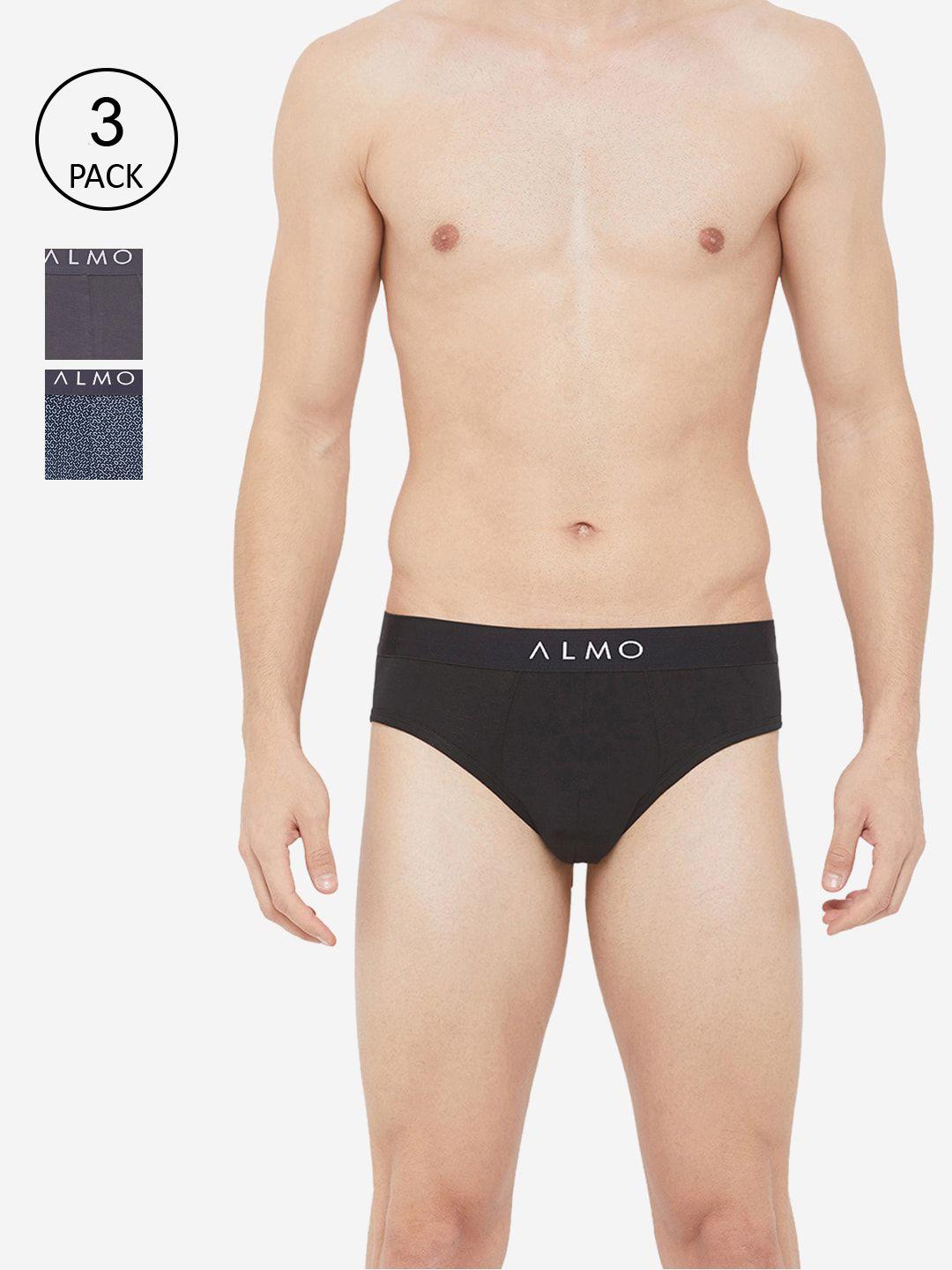 almo wear men pack of 3 organic cotton mixed pattern combo briefs