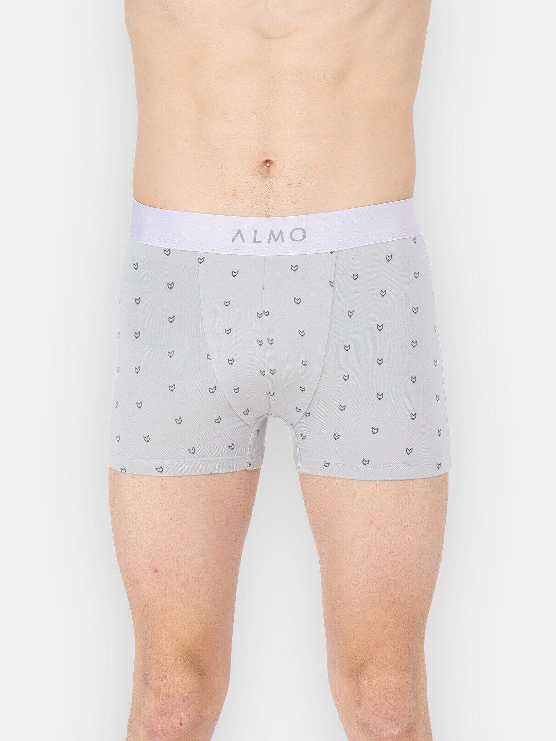 almo wear men grey printed micromodal trunk mm-t-09w03