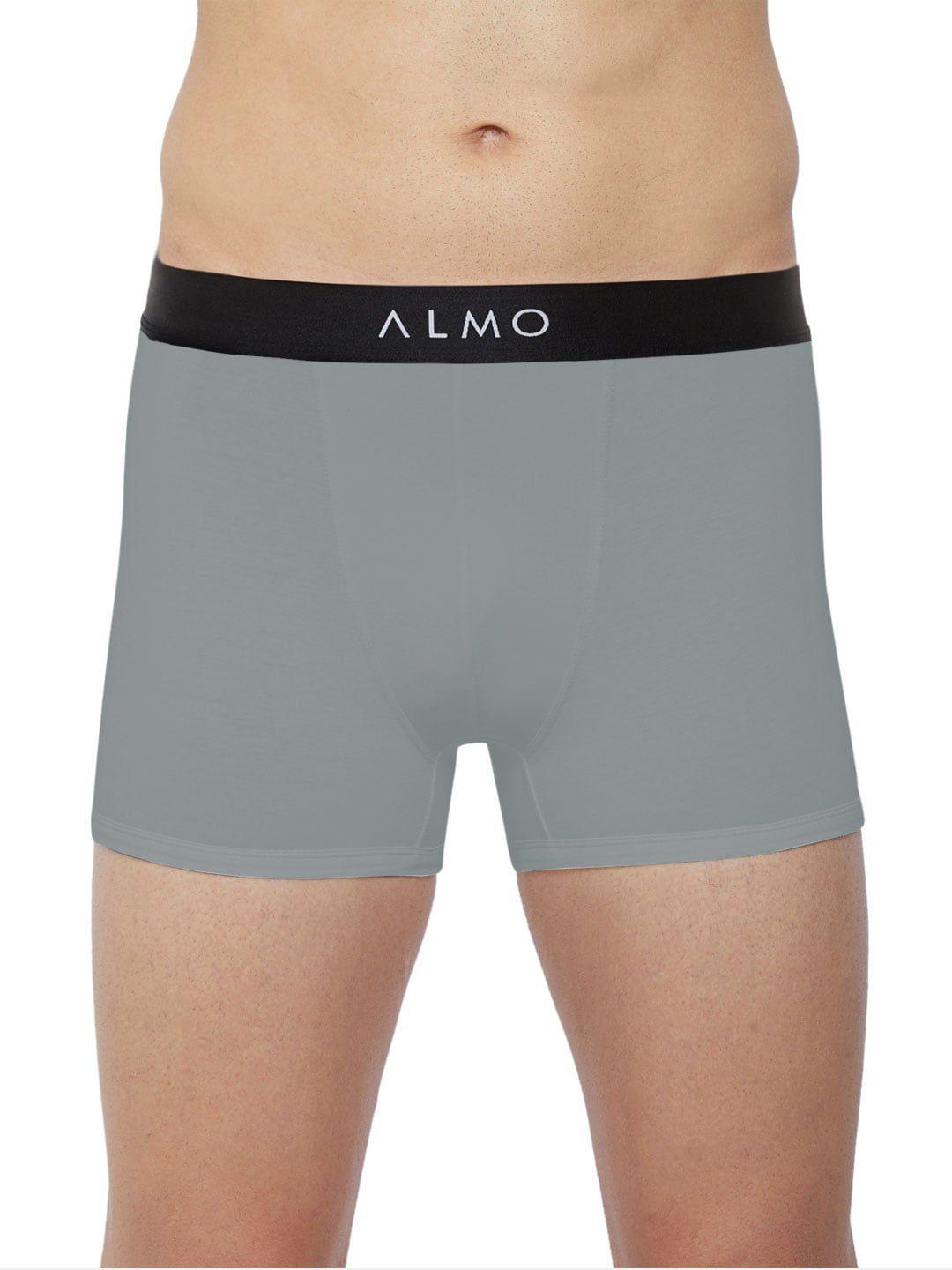 almo wear men grey solid organic cotton trunk cred-oc-t-119