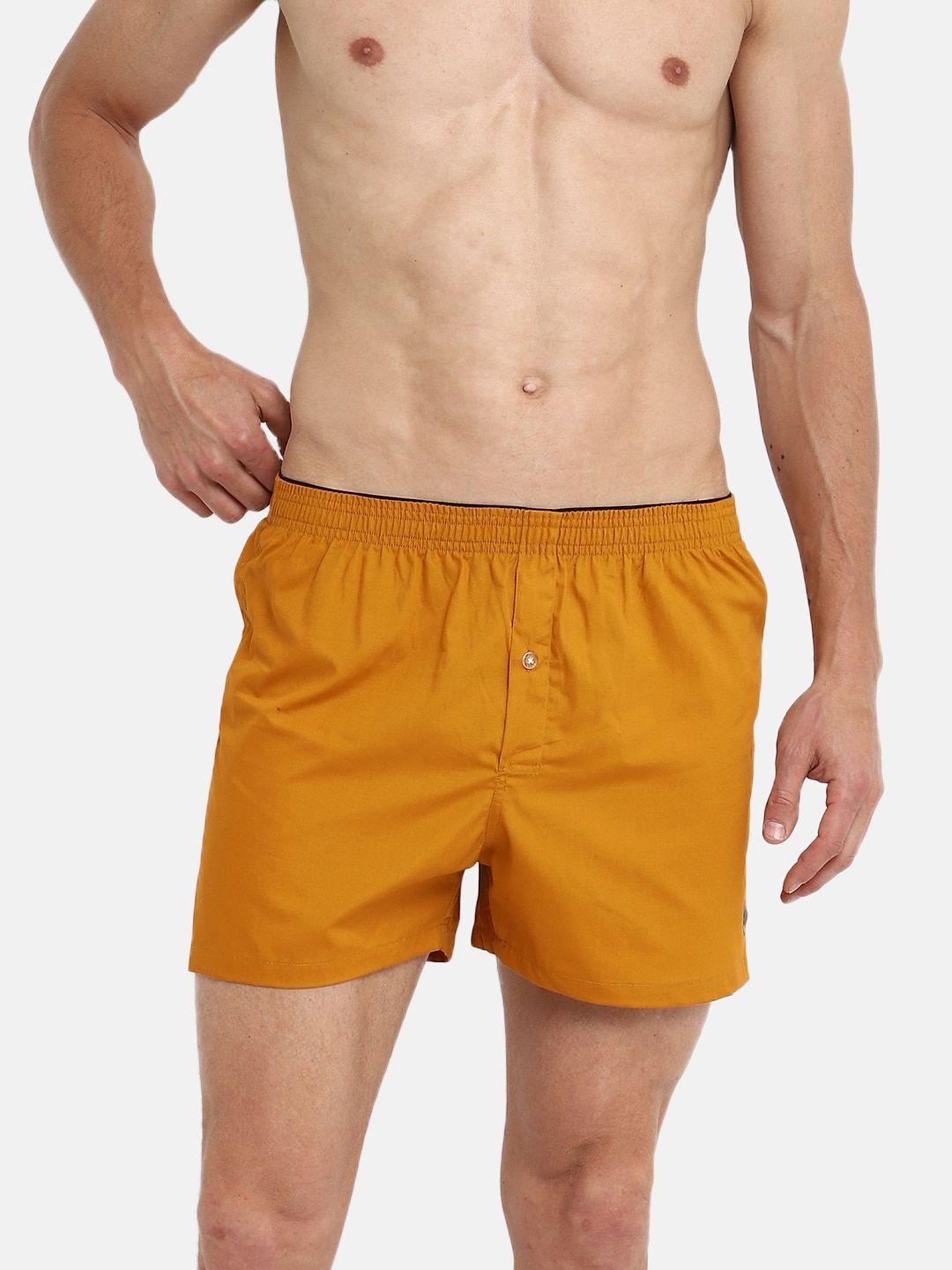 almo wear men mustard yellow cotton inner boxers b002-s-120