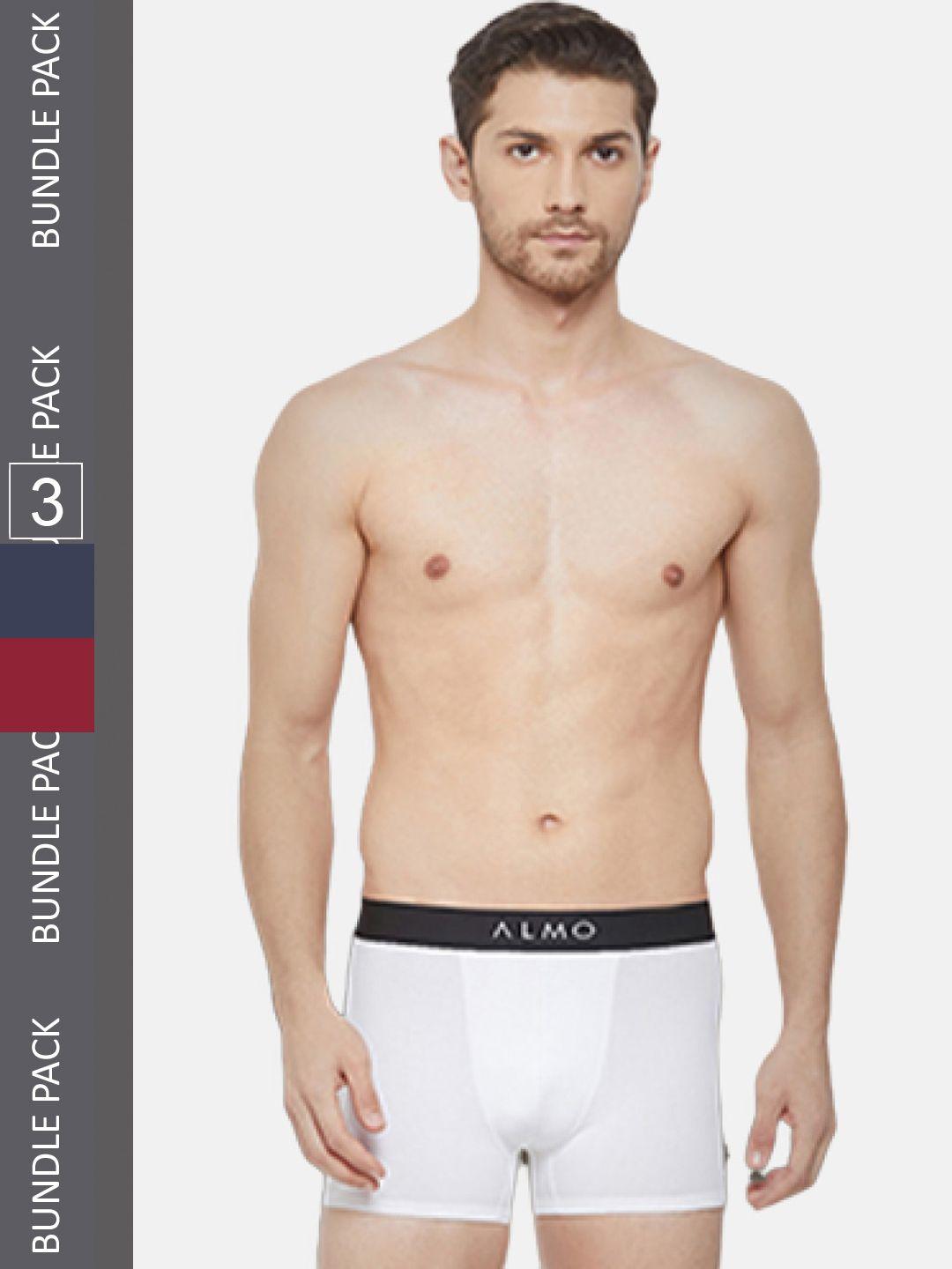 almo wear men pack of  3 micro modal slim-fit trunks