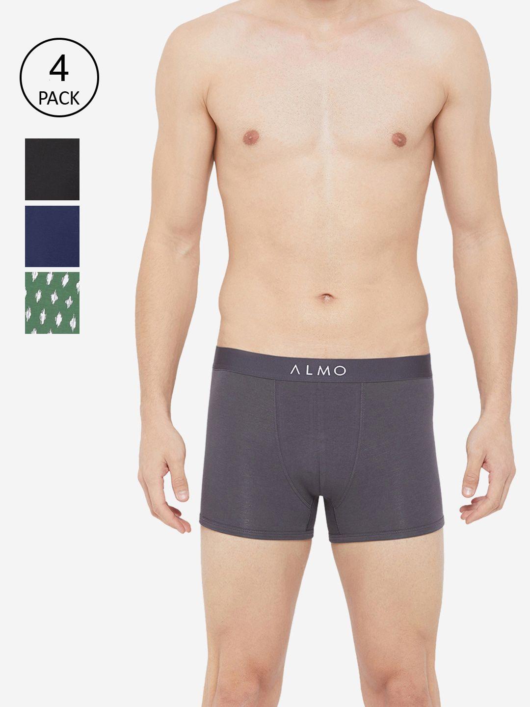 almo wear men pack of 3 assorted slim-fit organic cotton trunks oc-t-gblp01