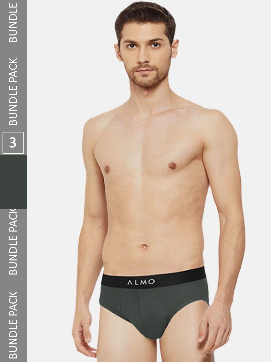 almo wear men pack of 3 cotton anti-microbial basic briefs