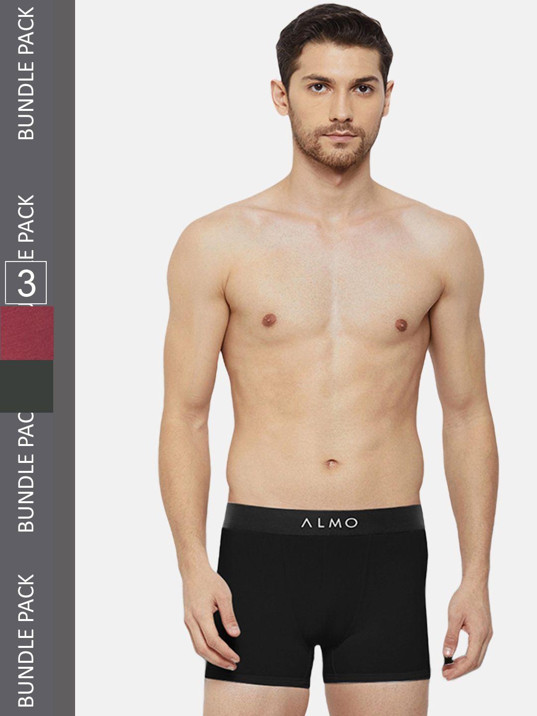 almo wear men pack of 3 deo-soft cotton trunks