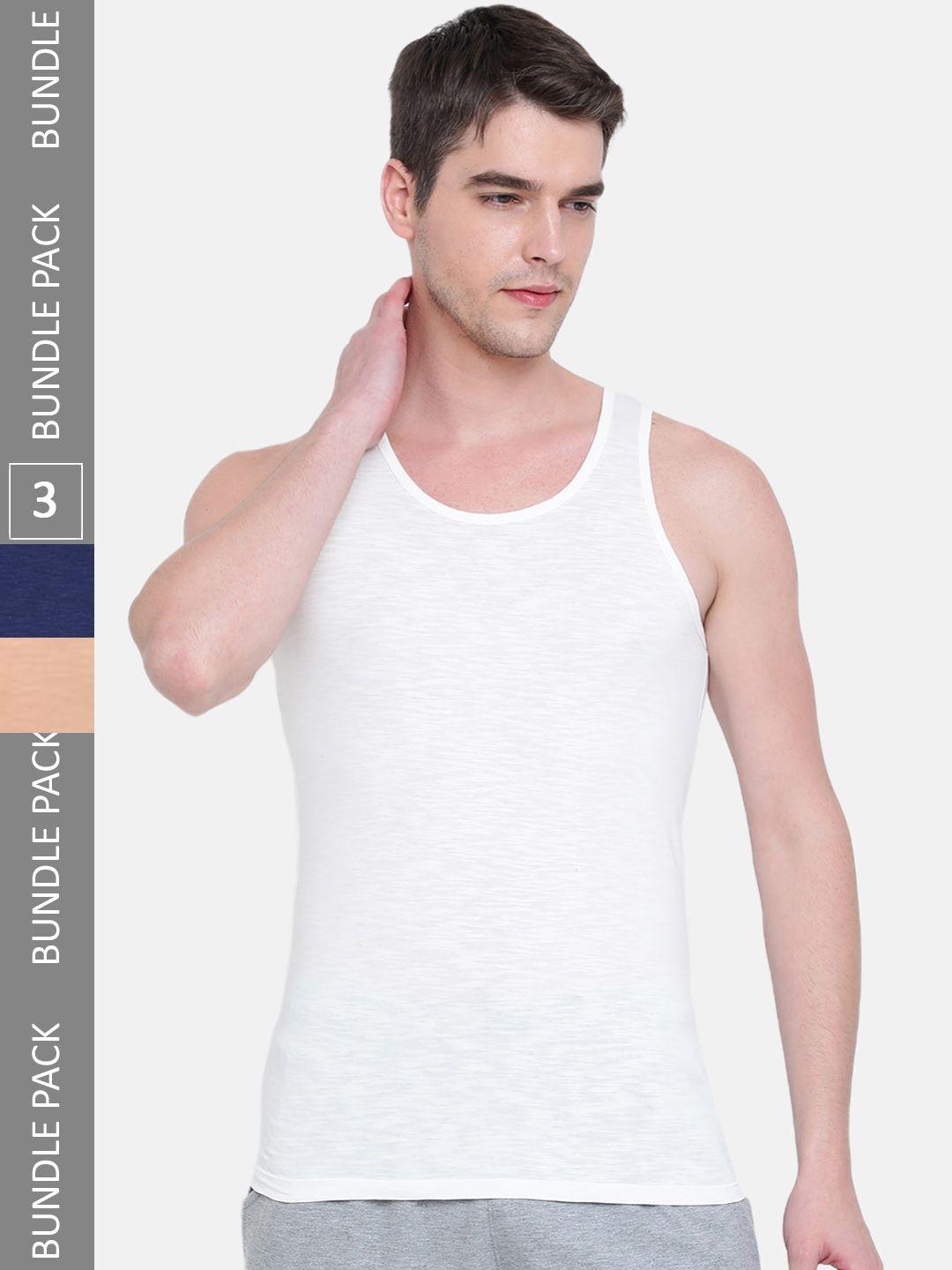 almo wear men pack of 3 sleeveless cotton basic vests
