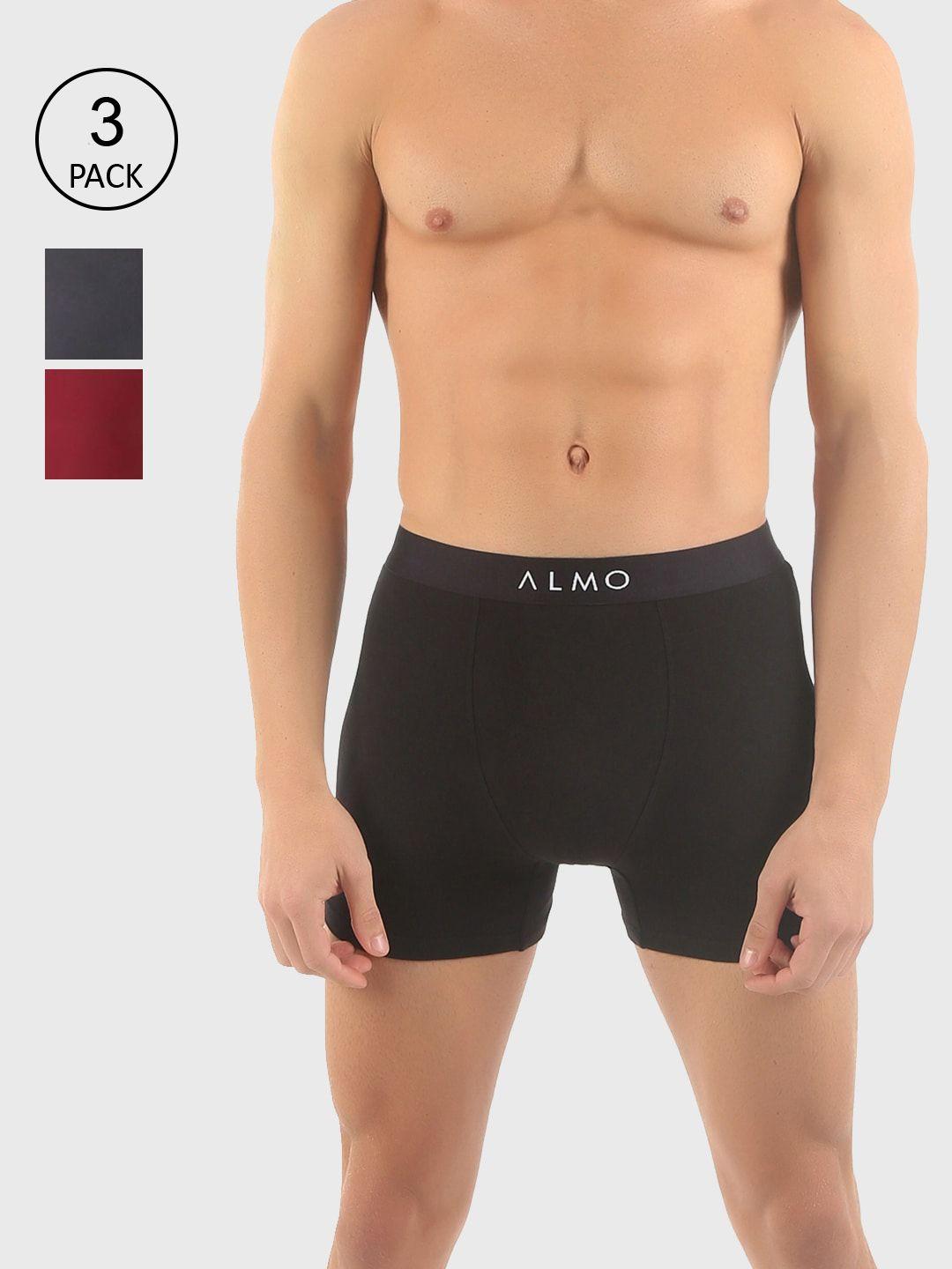 almo wear men pack of 3 solid organic cotton boxer briefs oc201-bb-bgr