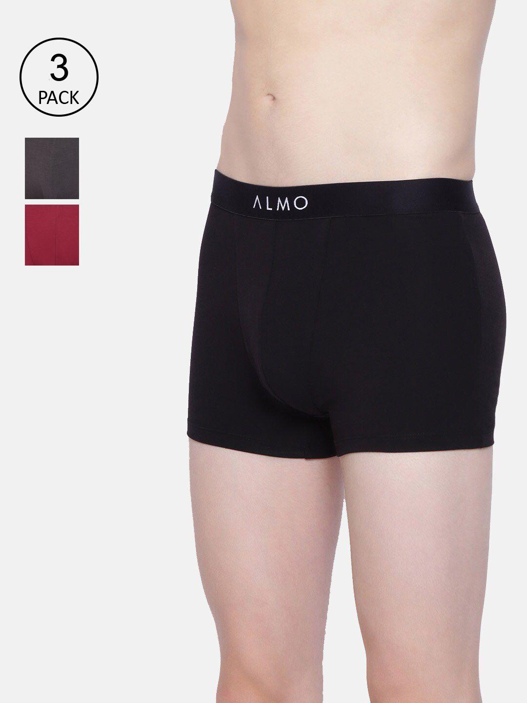almo wear men pack of 3 solid trunks dario-t-brg