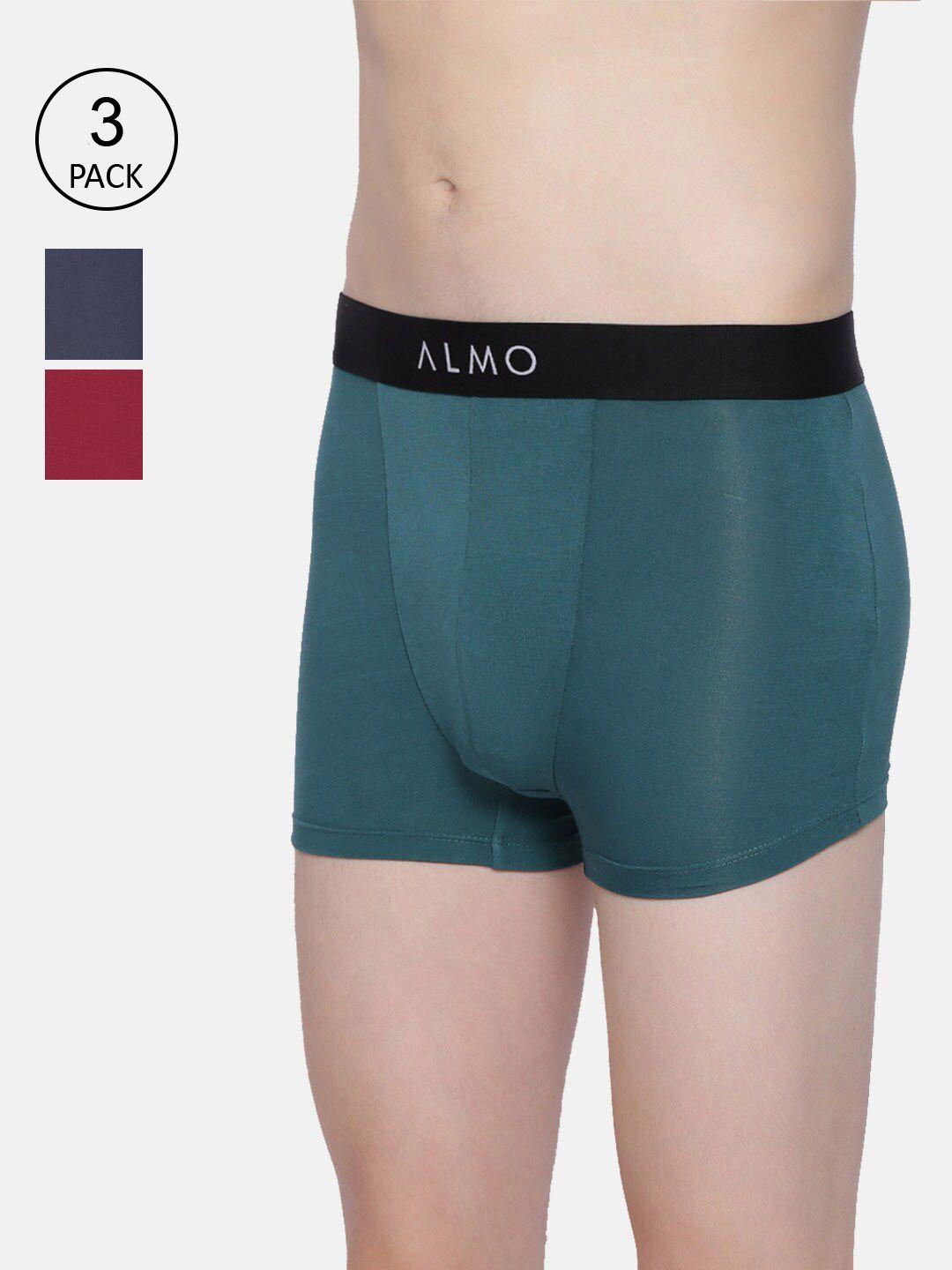 almo wear men pack of 3 solid trunks dario