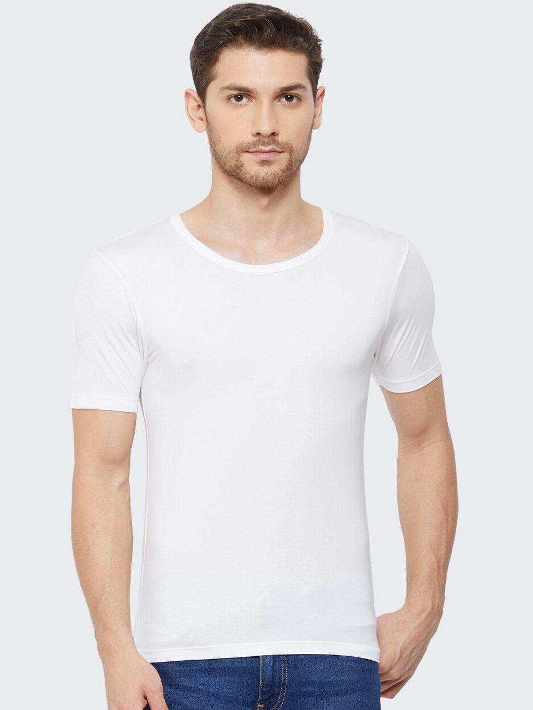 almo wear men white solid undershirt vest