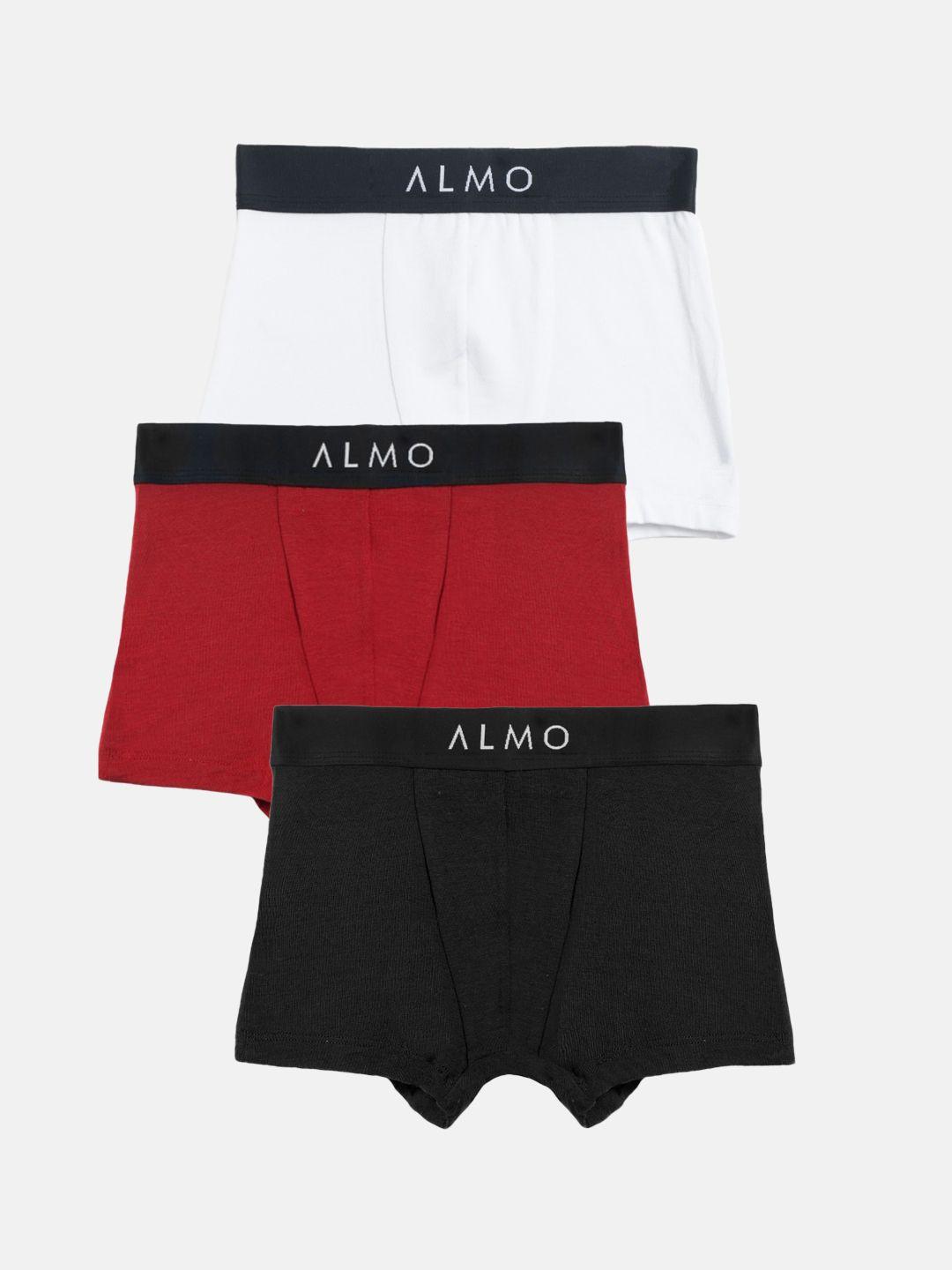 almo wear pack of 3 logo printed detail trunks